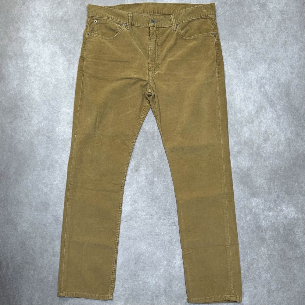 Levis 511 Pants Mens 38x32 Slim Fit Corduroy Coyote Cotton Stretch Trousers